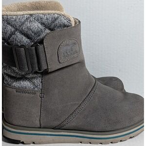 Sorel Women's Winter Boots Size 7 Gray Suede Insulated NL2371